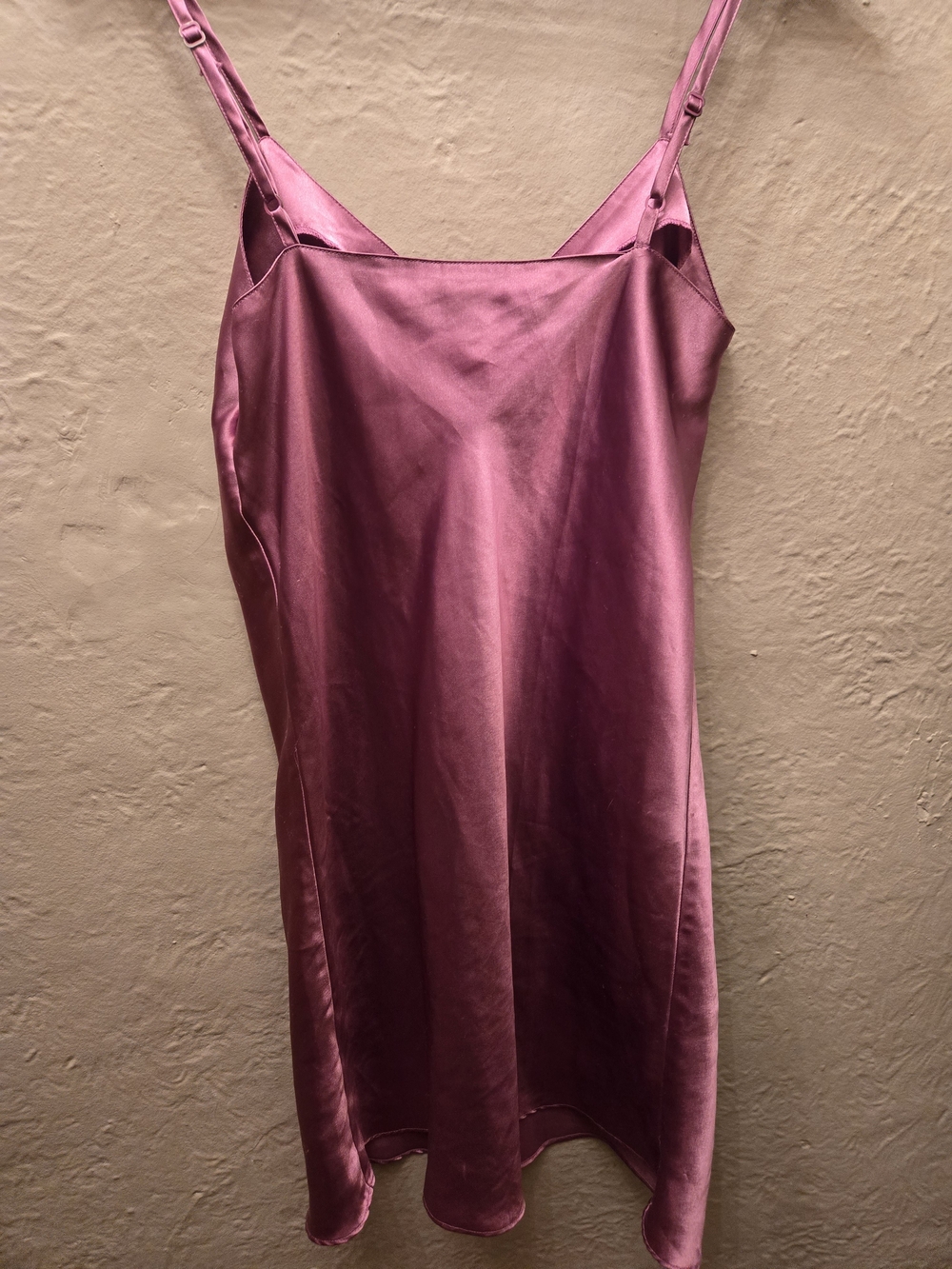 Vintage Satin Slip Dress Purple Mauve Bias Cut Nightgown Y2K - Picture 6 of 8